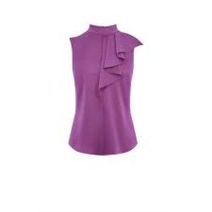 Karen Millen Asymmetric Purple Top, Size 6